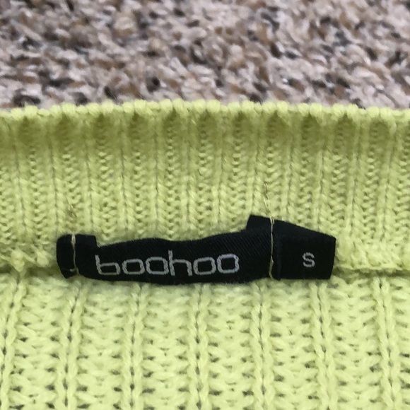 Boohoo Sweater Size Small Chartreuse Green Pullover - Picture 5 of 9